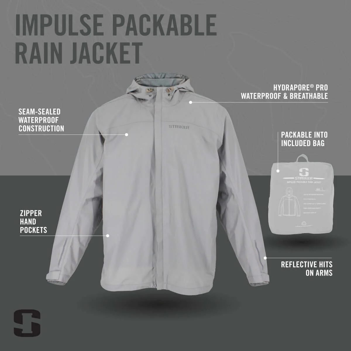 Impulse Packable Rain Jacket - Sky Gray - Image 8
