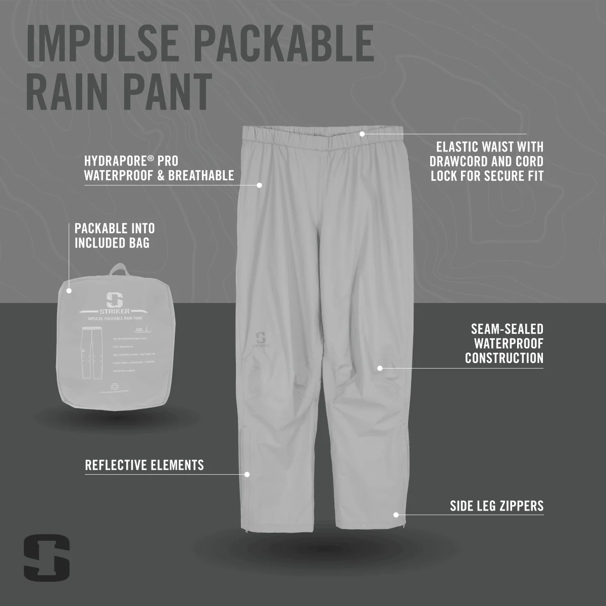Impulse Packable Rain Pant - Sky Gray - Image 6